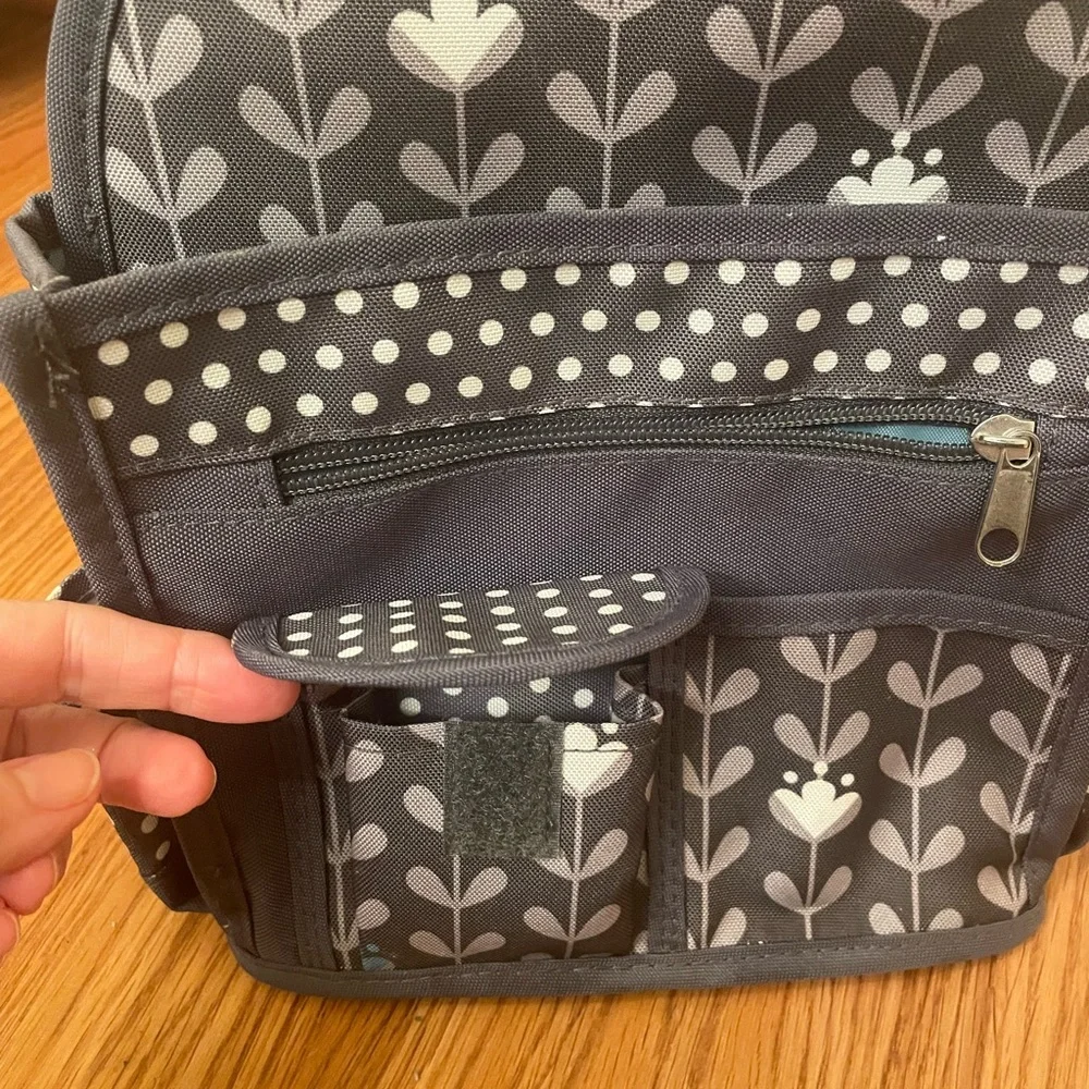 Gray Polka Dot & Floral Organizer Caddy and shower shelf bundled
